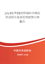 2024版中国药用辅料市场现状调研与发展前景趋势分析报告