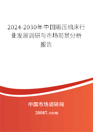 2024-2030年中国锻压机床行业发展调研与市场前景分析报告