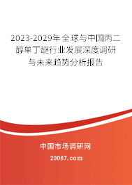 2023-2029年全球与中国丙二醇单丁醚行业发展深度调研与未来趋势分析报告