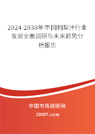 2024-2030年中国刺梨汁行业发展全面调研与未来趋势分析报告