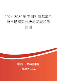 2024-2030年中国对氨基苯乙醚市场研究分析与发展趋势预测