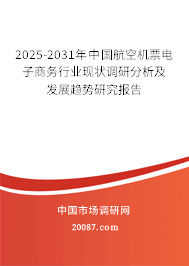 2025-2031年中国航空机票电子商务行业现状调研分析及发展趋势研究报告 2025-2031年中国航空机票电子商务行业现状调研分析及发展趋势研究报告