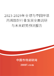 2023-2029年全球与中国甲基丙烯酸酐行业发展全面调研与未来趋势预测报告