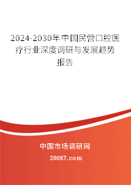 2024-2030年中国民营口腔医疗行业深度调研与发展趋势报告