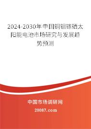 2024-2030年中国铜铟镓硒太阳能电池市场研究与发展趋势预测