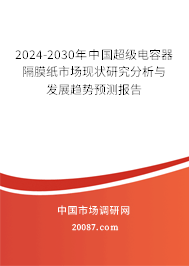 2024-2030年中国超级电容器隔膜纸市场现状研究分析与发展趋势预测报告