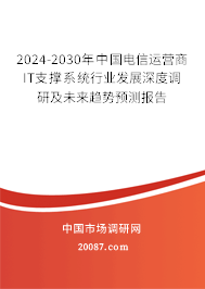 2024-2030年中国电信运营商IT支撑系统行业发展深度调研及未来趋势预测报告