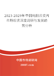 2023-2029年中国电阻应变片市场现状深度调研与发展趋势分析