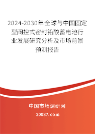 2024-2030年全球与中国固定型阀控式密封铅酸蓄电池行业发展研究分析及市场前景预测报告