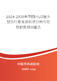 2024-2030年中国HUD抬头显示行业发展现状分析与前景趋势预测报告