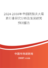 2024-2030年中国硫酸庆大霉素行业研究分析及发展趋势预测报告