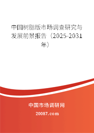 中国树脂版市场调查研究与发展前景报告(2025-2031年) 中国树脂版市场调查研究与发展前景报告(2025-2031年)