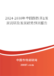 2024-2030年中国酸性黑1发展调研及发展趋势预测报告