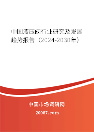 中国液压阀行业研究及发展趋势报告（2024-2030年）