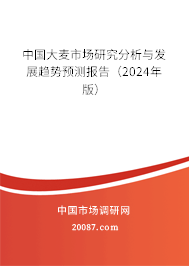 中国大麦市场研究分析与发展趋势预测报告（2024年版）