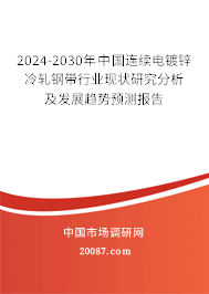 2024-2030年中国连续电镀锌冷轧钢带行业现状研究分析及发展趋势预测报告