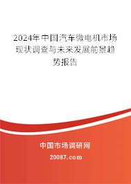 2024年中国汽车微电机市场现状调查与未来发展前景趋势报告