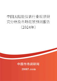 中国太阳能仪表行业现状研究分析及市场前景预测报告（2024年）