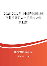 2025-2031年中国静电消除器行业发展研究与前景趋势分析报告 2025-2031年中国静电消除器行业发展研究与前景趋势分析报告