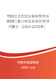 中国立式无密封自吸泵用电磁阀行业分析及发展前景预测报告（2024-2030年）