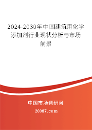 2024-2030年中国建筑用化学添加剂行业现状分析与市场前景