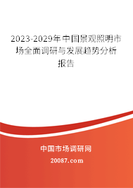 2023-2029年中国景观照明市场全面调研与发展趋势分析报告