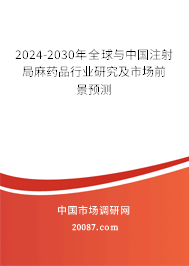 2024-2030年全球与中国注射局麻药品行业研究及市场前景预测