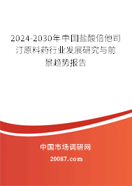 2024-2030年中国盐酸倍他司汀原料药行业发展研究与前景趋势报告