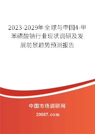 2023-2029年全球与中国4-甲苯磺酸钠行业现状调研及发展前景趋势预测报告