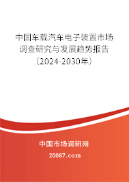 中国车载汽车电子装置市场调查研究与发展趋势报告（2024-2030年）