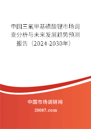 中国三氟甲基磺酸锂市场调查分析与未来发展趋势预测报告（2024-2030年）