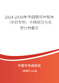 2024-2030年中国铁质叶酸片（孕妇专用）市场研究与前景分析报告