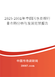2025-2031年中国污水处理行业市场分析与发展前景报告 2025-2031年中国污水处理行业市场分析与发展前景报告