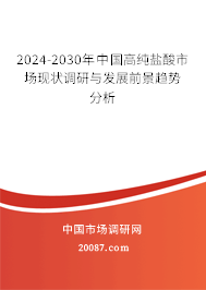 2024-2030年中国高纯盐酸市场现状调研与发展前景趋势分析