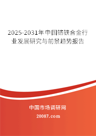 2025-2031年中国铬铁合金行业发展研究与前景趋势报告 2025-2031年中国铬铁合金行业发展研究与前景趋势报告