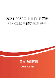 2024-2030年中国IV 氢容器行业现状与趋势预测报告