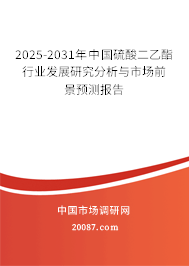 2025-2031年中国硫酸二乙酯行业发展研究分析与市场前景预测报告 2025-2031年中国硫酸二乙酯行业发展研究分析与市场前景预测报告