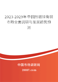 2023-2029年中国热镀锌角钢市场全面调研与发展趋势预测