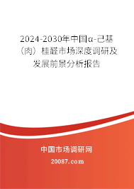 2024-2030年中国α-己基（肉）桂醛市场深度调研及发展前景分析报告