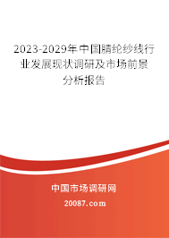 2023-2029年中国腈纶纱线行业发展现状调研及市场前景分析报告