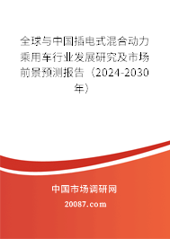 全球与中国插电式混合动力乘用车行业发展研究及市场前景预测报告（2024-2030年）