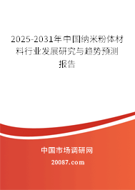 2025-2031年中国纳米粉体材料行业发展研究与趋势预测报告 2025-2031年中国纳米粉体材料行业发展研究与趋势预测报告