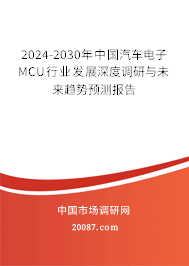 2024-2030年中国汽车电子MCU行业发展深度调研与未来趋势预测报告