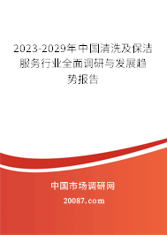 2023-2029年中国清洗及保洁服务行业全面调研与发展趋势报告