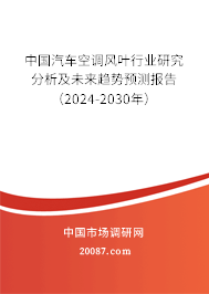 中国汽车空调风叶行业研究分析及未来趋势预测报告（2024-2030年）