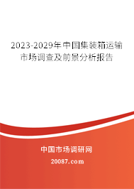 2023-2029年中国集装箱运输市场调查及前景分析报告