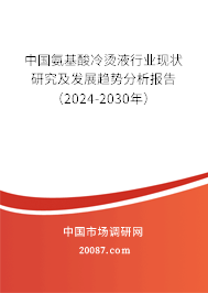 中国氨基酸冷烫液行业现状研究及发展趋势分析报告（2024-2030年）