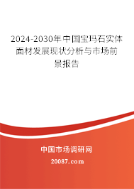 2024-2030年中国宝玛石实体面材发展现状分析与市场前景报告