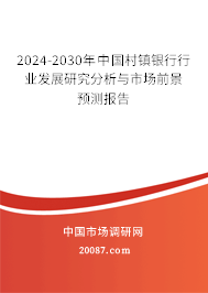 2024-2030年中国村镇银行行业发展研究分析与市场前景预测报告