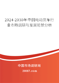 2024-2030年中国电动货车行业市场调研与发展前景分析